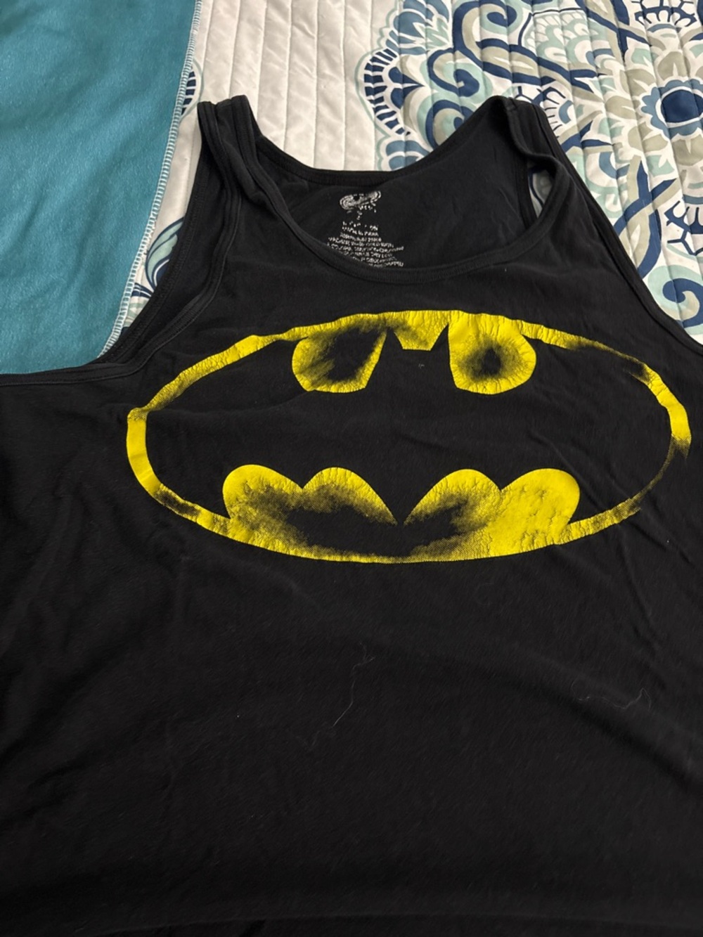 Black Batman Logo Tank Top - Yellow Emblem